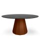 Table ronde ANKARA Ø 150 cm plateau marbre marquina Matière Grise, coloris terracotta