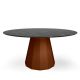 Table ronde ANKARA Ø 150 cm plateau marbre marquina Matière Grise, coloris terracotta