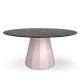 Table ronde ANKARA Ø 150 cm plateau marbre saint-laurent Matière Grise, coloris baby pink