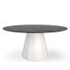 Table ronde ANKARA Ø 150 cm plateau marbre saint-laurent Matière Grise, coloris eggshell