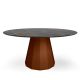 Table ronde ANKARA Ø 150 cm plateau marbre saint-laurent Matière Grise, coloris terracotta