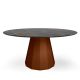 Table ronde ANKARA Ø 150 cm plateau marbre saint-laurent Matière Grise, coloris terracotta