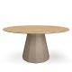 Table ronde ANKARA Ø 150 cm plateau chêne Matière Grise, pieds acier sable