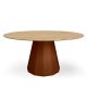 Table ronde ANKARA Ø 150 cm plateau chêne Matière Grise, pieds acier terracotta