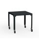 Table carrée outdoor à roulettes HEGOA Matière Grise, coloris anthracite