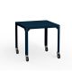 Table carrée outdoor à roulettes HEGOA Matière Grise, coloris denim