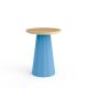 Tabouret ANKARA H 45 cm assise chêne Matière Grise, coloris azur