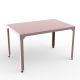 Table rectangulaire outdoor 121 x 79 cm HEGOA Matière Grise, coloris baby pink