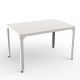 Table rectangulaire outdoor 121 x 79 cm HEGOA Matière Grise, coloris blanc