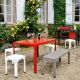 Table rectangulaire outdoor 121 x 79 cm HEGOA Matière Grise