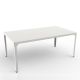 Table rectangulaire outdoor 180 x 100 cm HEGOA Matière Grise, coloris blanc