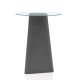 Mange-debout rond gris, plateau verre ADAM B-Line