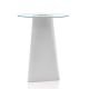 Mange-debout rond blanc, plateau verre ADAM B-Line