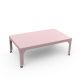 Table basse rectangulaire 100 x 60 cm HEGOA Matière Grise, coloris baby pink