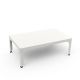 Table basse rectangulaire 100 x 60 cm HEGOA Matière Grise, coloris blanc