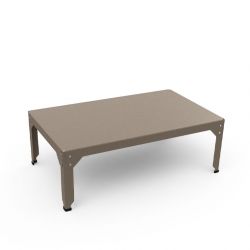 Table basse rectangulaire 100 x 60 cm HEGOA Matière Grise, coloris sable