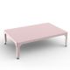Table basse rectangulaire 121 x 79 cm HEGOA Matière Grise, coloris baby pink