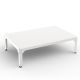 Table basse rectangulaire 121 x 79 cm HEGOA Matière Grise, coloris blanc