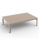 Table basse rectangulaire 121 x 79 cm HEGOA Matière Grise, coloris crème