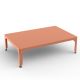 Table basse rectangulaire 121 x 79 cm HEGOA Matière Grise, coloris orange givrée