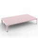 Table basse rectangulaire 180 x 100 cm HEGOA Matière Grise, coloris baby pink