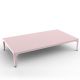 Table basse rectangulaire 180 x 100 cm HEGOA Matière Grise, coloris baby pink