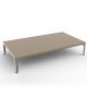 Table basse rectangulaire 180 x 100 cm HEGOA Matière Grise, coloris crème