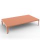Table basse rectangulaire 180 x 100 cm HEGOA Matière Grise, coloris orange givrée