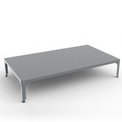 Table basse rectangulaire 180 x 100 cm HEGOA Matière Grise