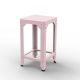 Tabouret haut 63 cm HEGOA Matière Grise, coloris baby pink