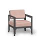 Fauteuil anthracite dossier basculant HEGOA Matière Grise, coloris coussin Sunbrella blush