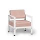 Fauteuil blanc dossier basculant HEGOA Matière Grise, coloris coussin Sunbrella blush