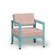 Fauteuil celadon dossier basculant HEGOA Matière Grise, coloris coussin Sunbrella blush