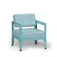 Fauteuil celadon dossier basculant HEGOA Matière Grise, coloris coussin Sunbrella curacao