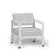 Fauteuil craie dossier basculant HEGOA Matière Grise, coloris coussin Sunbrella marble