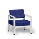 Fauteuil craie dossier basculant HEGOA Matière Grise, coloris coussin Sunbrella True blue