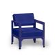 Fauteuil klein dossier basculant HEGOA Matière Grise, coloris coussin Sunbrella true blue