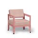 Fauteuil pink lady dossier basculant HEGOA Matière Grise, coloris coussin Sunbrella blush