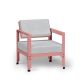 Fauteuil pink lady dossier basculant HEGOA Matière Grise, coloris coussin Sunbrella marble