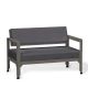 Canapé anthracite dossier basculant MINI-SOFA HEGOA Matière Grise, coloris coussin Sunbrella ardoise