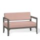 Canapé anthracite dossier basculant MINI-SOFA HEGOA Matière Grise, coloris coussin Sunbrella blush