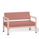 Canapé baby pink dossier basculant MINI-SOFA HEGOA Matière Grise, coloris coussin Sunbrella opéra