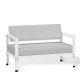 Canapé blanc dossier basculant MINI-SOFA HEGOA Matière Grise, coloris coussin Sunbrella marble