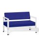 Canapé blanc dossier basculant MINI-SOFA HEGOA Matière Grise, coloris coussin Sunbrella true blue