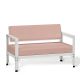 Canapé craie dossier basculant MINI-SOFA HEGOA Matière Grise, coloris coussin Sunbrella blush