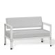 Canapé craie dossier basculant MINI-SOFA HEGOA Matière Grise, coloris coussin Sunbrella marble