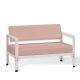 Canapé eggshell dossier basculant MINI-SOFA HEGOA Matière Grise, coloris coussin Sunbrella blush