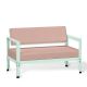 Canapé vert d'eau dossier basculant MINI-SOFA HEGOA Matière Grise, coloris coussin Sunbrella blush