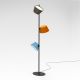 Lampe de sol TAM TAM P3 Marset, abat-jour Brun Orange Bleu