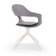 Chaise pivotante pied blanc  FRENCHKISS HIGH coloris Gravel - Enrico Pellizzoni